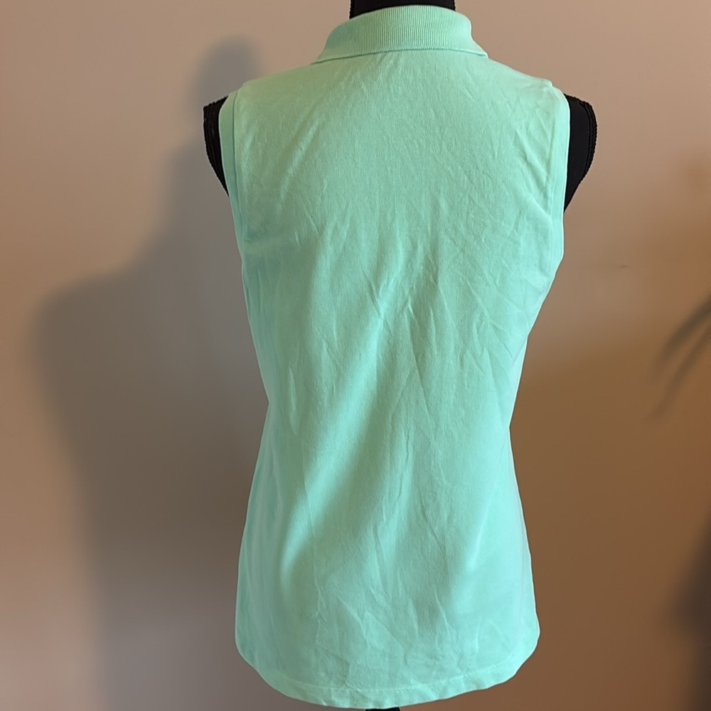 Lilly Pulitzer Island Polo Mint Green with Pink Palm Tree.  Women’s size M.  EUC - Picture 5 of 8
